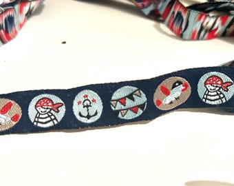 Navy nautical trim anchors sailboats nautical flags and airplanes 5/8" w