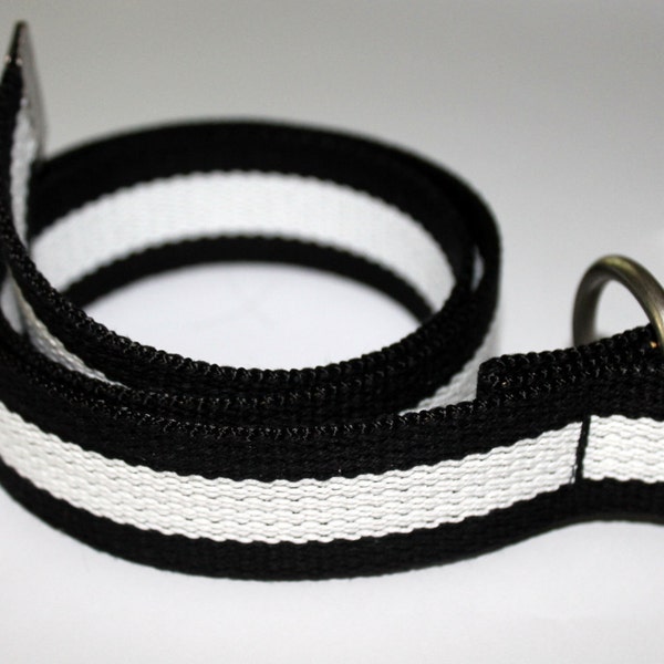 Black and White Striped Belt Etsy