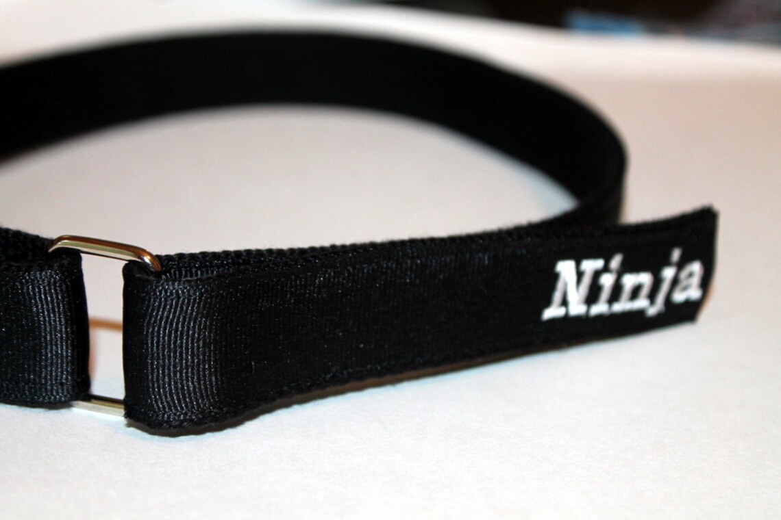 Kids Easy Belt Hook and Loop Belt With D Ring Black Monogram Etsy