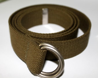 Olive Webbing Belt Mens Olive Drab Belt Olive Green D Ring Belt  Buckle Belt Olive Green Buckle Belt Military