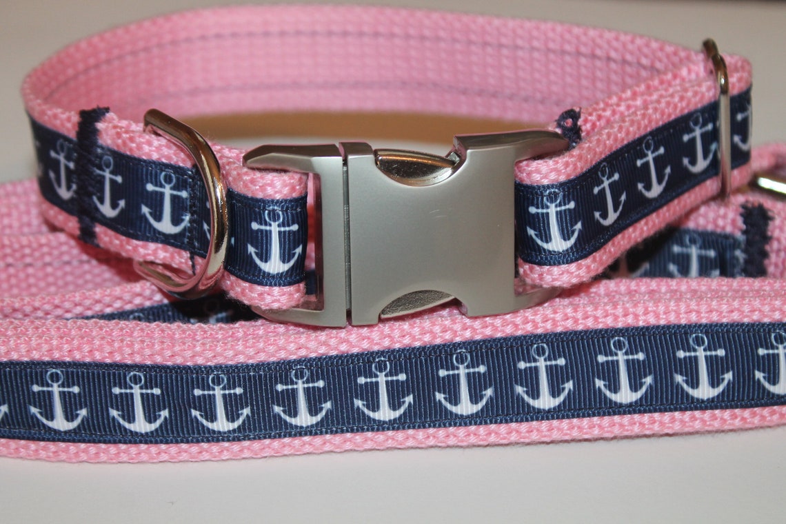 Anchor Dog Collars Nautical Dog Collar Pink Dog Collar and Etsy