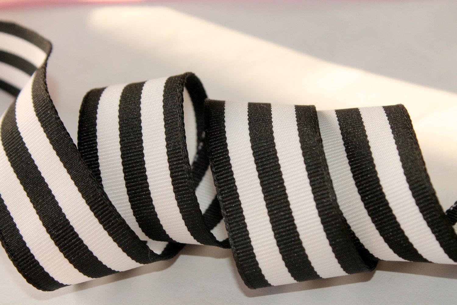 Black and White Striped Ribbon 1 Inch Wide 10 or 20 Yards Etsy