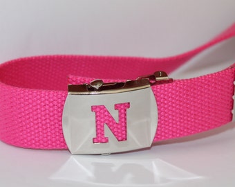 Pink Letter Belt Girls Belt Buckle Ladies Belt Initial Belt BucKle Pink Buckle Belt Ladies Slide Buckle Belt Girl Pink Belt Pink Buckle Belt