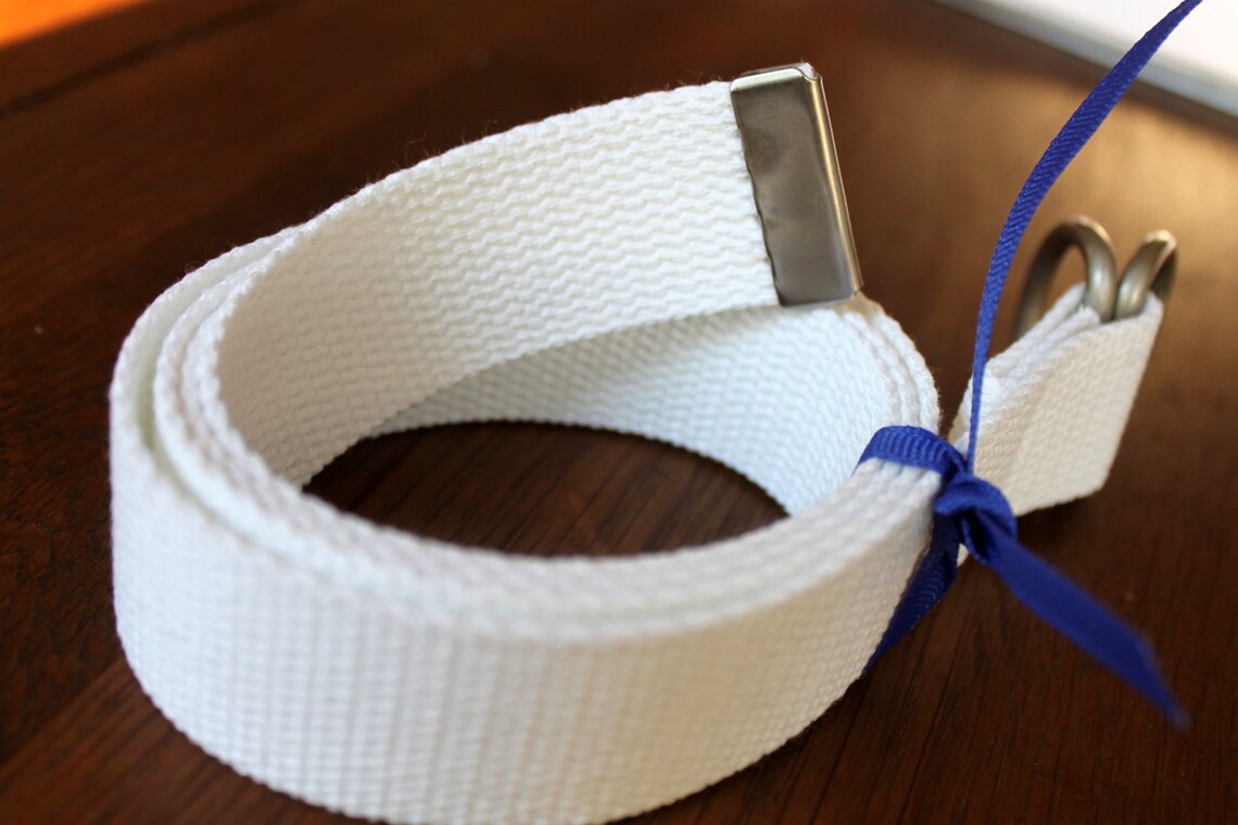 White bing Belt bing Belt Ladies D Ring Belt White Slide Etsy