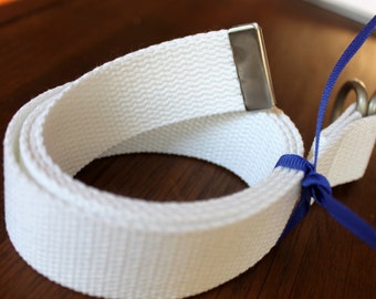 White Webbing Belt Webbing Belt Ladies  D Ring Belt White Slide Buckle Belt White D Ring Belt White Military Belt xl White Belt Neutral Belt