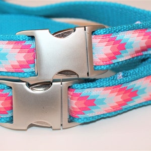 Dog collar Aztec Dog Collar Coral Dog Collar Summer Collar Tribal Dog Collar Girl Dog Collar Pink Dog Collar Large Collar Small Collar image 2