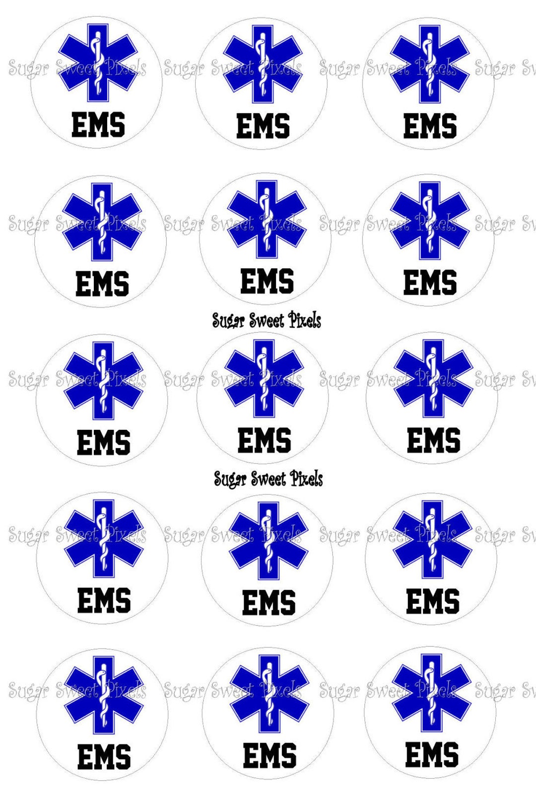 INSTANT DOWNLOAD EMS Emblem 1 Inch Circle Bottlecap Images 4x6 - Etsy
