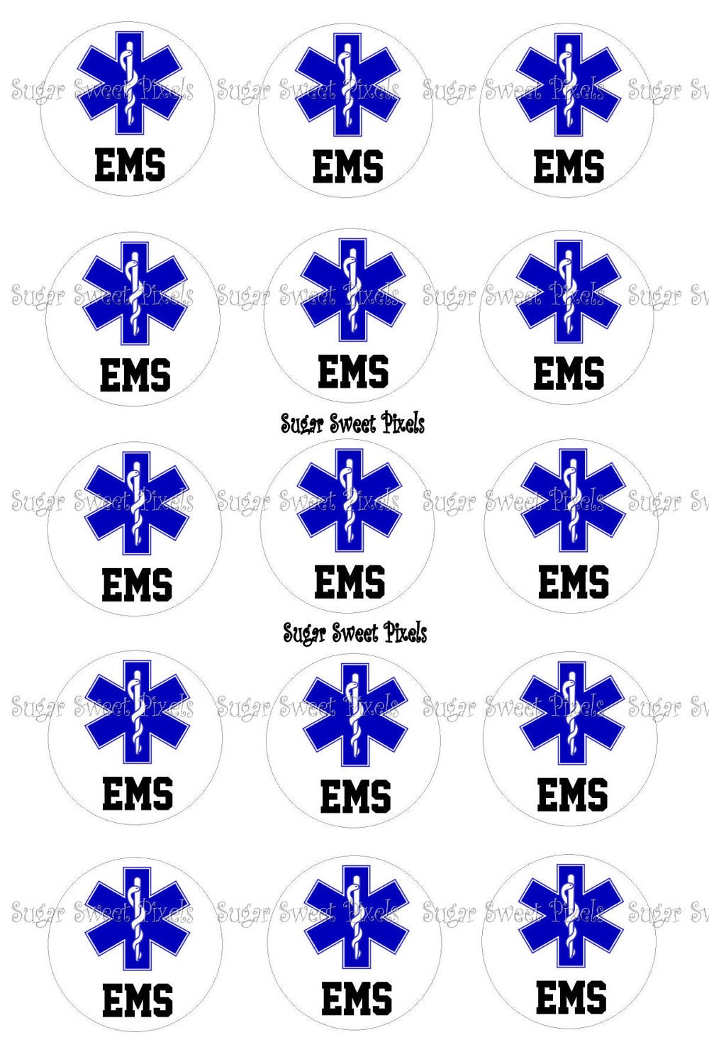 INSTANT DOWNLOAD EMS Emblem 1 Inch Circle Bottlecap Images 4x6 | Etsy