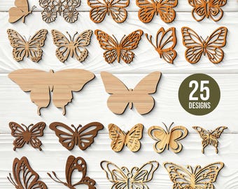 Butterfly SVG Bundle, 25 Layered Designs, Laser Cut Files (Digital Download)