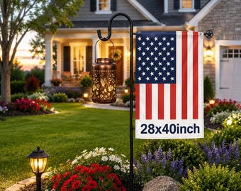 Heavy Duty Garden Flag Stand with Shepherd Hook, 60 Inch Metal Flag Pole, Outdoor Yard Flag Holder for 28x40 Inch Garden Flags