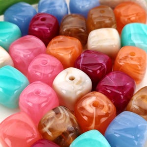 Perles tonneau carrées en acrylique de 15,9 mm pour la fabrication de bijoux à monter soi-même BSA016