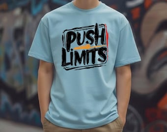 Camiseta gráfica "Push Limits" / Camiseta de motivación para el gimnasio / Regalo de entrenamiento para atletas