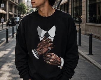 Tattoo Hands Sweatshirt | Bold Graphic Crewneck | Streetwear Gift