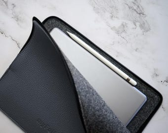 Supernote Manta case, Nomad Leather Case, Supernote Nomad folio, Manta A5 X2 case with zipper, Felt interior
