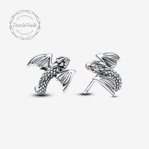S925 sterling silver Curved Dragon Stud Earrings