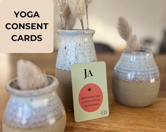 Yoga Consent Cards | Consent cards for yoga teachers & studios | Safe Hands-On Assists and Adjustments.