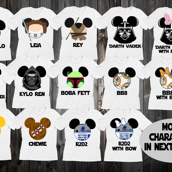 Star Wars Shirts inspired custom family matching sets -Personalized free! Baby Yoda Darth Vader, Storm Trooper, Hans, Leia, BB8, R2D2