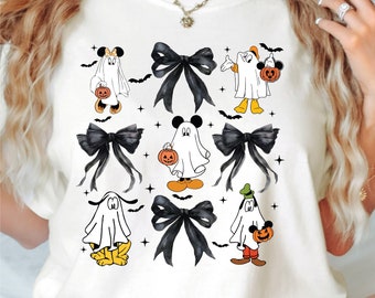 Mickey Fab 5 Halloween Coquette shirt | Magic Kingdom Halloween party | Fab 5 Skeleton Haunted house shirt | Family Party Shirts | Bows