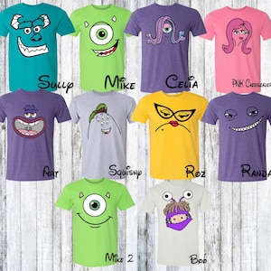 Monsters Inc Costume Face Shirts Sully Mike Roz Celia Randall  ! All Sizes Infant -6X! | Costume | Halloween | Monsters University