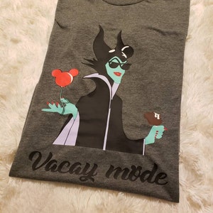 MALEFICENT - "Vacay Mode" mickey ears, bar, balloon | Custom Vacation shirt| Infant - Adult 6x