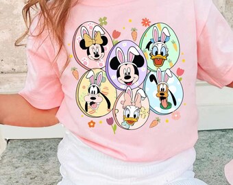 Camiseta de huevo de Pascua de Mickey y sus amigos, camiseta de vacaciones de Pascua, camiseta de primavera, camiseta de Pascua Fab 5, camiseta de Pascua a juego,