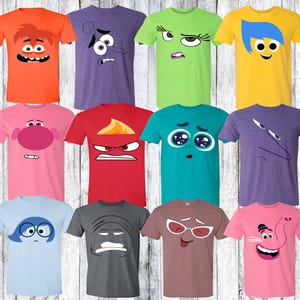 Inside Out Costume Shirts, Halloween Party cosplay shirts, Mickey&#39;s Not So scary halloween tee, Character costume shirt , Joy, Sadness, Fear