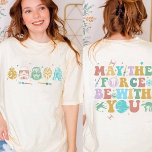 Star Wars Shirt, May the Force be With you, Double Sided tee, Retro Star Wars Tee,  May the force be with you shirt, Galaxy&#39;s Edge Shirt