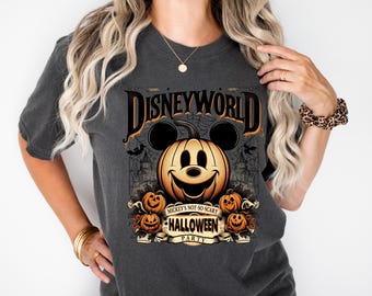 Camiseta de fiesta de Halloween de Mickey no tan aterradora, camiseta de Halloween de Mickey y sus amigos, camiseta de Halloween de Mickey Pumpkin, camiseta de fiesta de Mickey