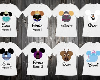 Frozen Mickey Head Shirt, Anna & Elsa Sister tees, Frozen family shirt, Frozen group tees, Olaf Shirt, Sven Shirt, Anna and Elsa tees