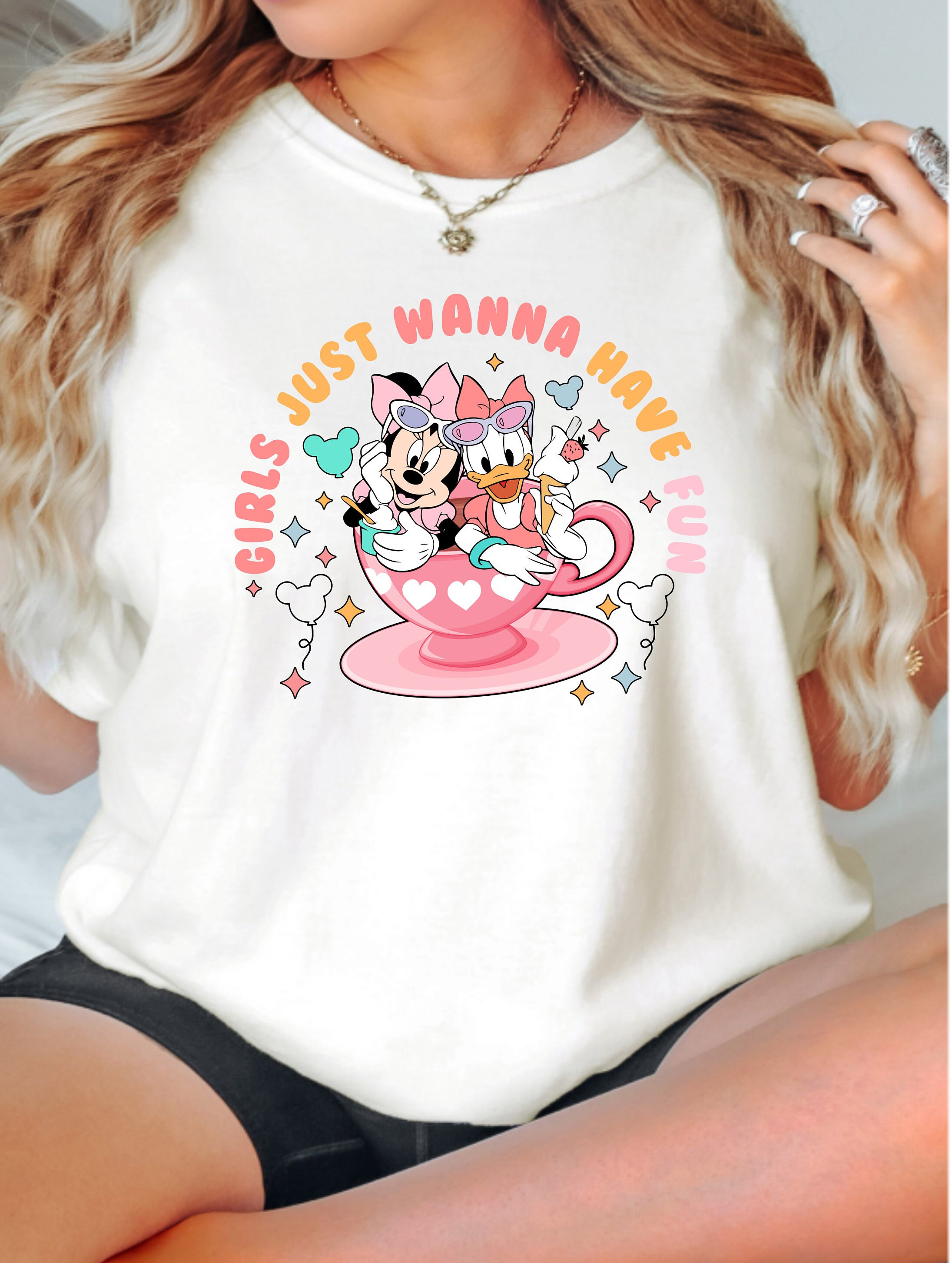 Custom Disney Minnie & Daisy Girls Just Wanna Have Fun Trucker Minnie girl just wanna have fun svg – DreamSVG Store main image 3