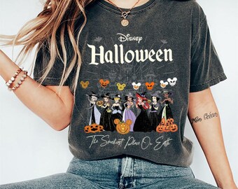 Princesses Halloween Castle Tee, Princess Halloween Shirt, Halloween Balloons Shirt, Cinderella, Elsa, Belle, Jasmine, Ariel Shirt