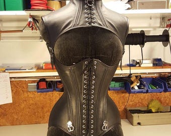 Steel Boned Sheep Leather Overbust Corset For Women's: Waist Training, Hourglass Shape