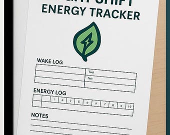 Night Shift Energy Planner | Calm Focus Printable | Shift Worker Digital Download