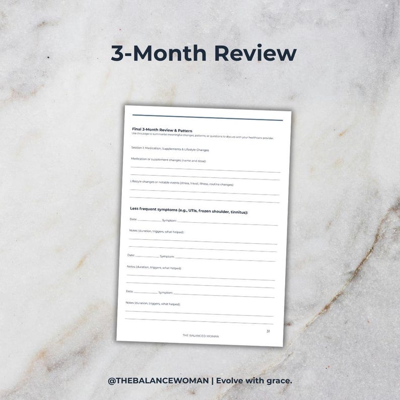 Perimenopause Symptom and Mood Tracker | 90-day Hormone & Cycle PDF ...