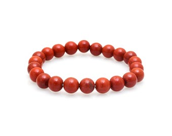 ROTER JASPIS Armband Handgemachte Stretch Fit, Natürliche Edelsteine, Heilstein