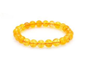 CITRIN Armband Handmade Stretch Fit, natürliche Edelsteine, Heilstein