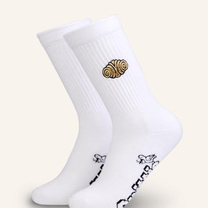Quittje Franzbrötchen Socken Weiß • Hamburger Kultgebäck Socken • Hamburg Socken • Lustige Unisex Socken • Geschenk für Hamburg-Fans