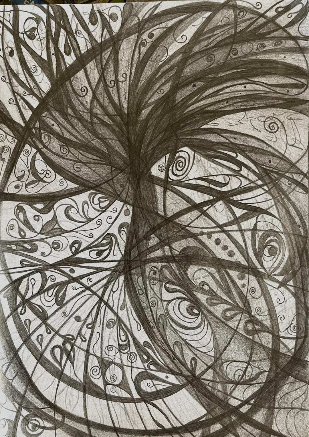 Hematera - Black and White Intuitive Art Poster – Energetic Spiral ...