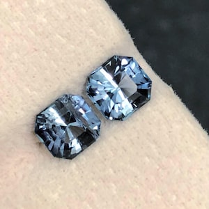 2,30 ct turmalinpar - stålblå | Precisionsåttkantslipning naturlig och obehandlad