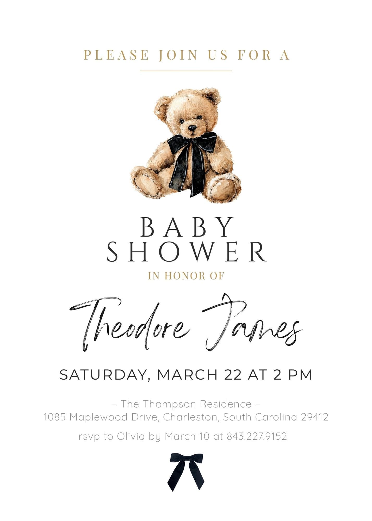 Polo Teddy Bear Baby Shower Invitation | Preppy Boy Baby Shower Invite ...
