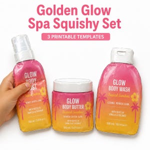 Utskrivbart pappersquishy-kit, gör-det-själv-spa-squishy-set, gör-det-själv-spa-hudvårdsset, mall och instruktioner för lärare, klassrum och hemundervisning i PDF-format