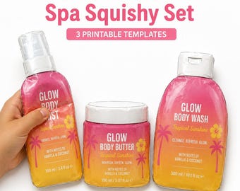Printable Paper Squishy Kit, DIY Spa Squishy Set, DIY Spa Skincare Set, Template & Instructions for Teachers, Classroom, and Homeschool PDF