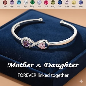 thumbnail image 2 of The Love Between A Mother And Daughter, Custom Cuff Bracelet, Mother D – S&K Hand Stamped Designs 2 of 13