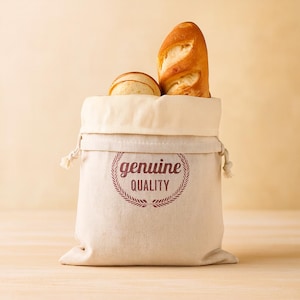 Brotbeutel aus Bienenwachs – Umweltfreundlicher Brotbeutel aus Leinen, mit Bio-Bienenwachs beschichtet, mit Kordelzug, für abfallfreie Lebensmittelaufbewahrung