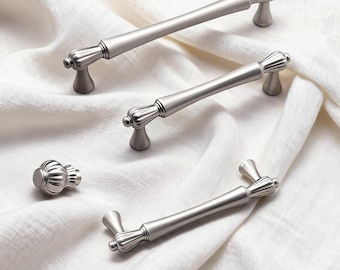 Silver Cabinet Knobs, Bathroom Drawer Pulls, Kitchen Handles
