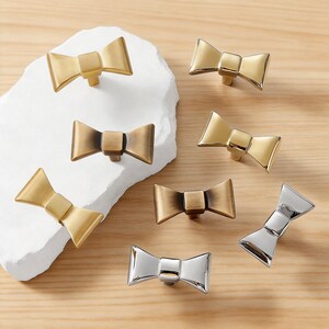 Puxador de gaveta em forma de laço de latão: puxador para cômoda feminina, puxadores para guarda-roupa infantil