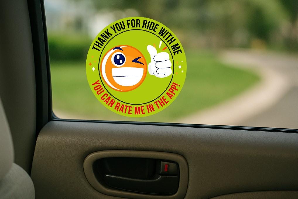 Thank You Sticker for Ridesharing Companies - Etsy