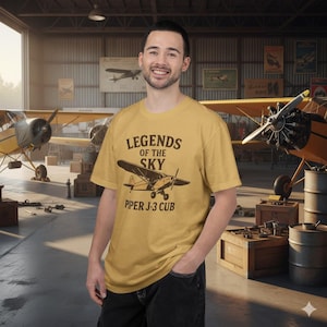 Vintage Piper J-3 Cub T-shirt, luchtvaartcadeau