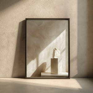 Sculptural Stone Form Print, Quiet Luxury Wall Decor, Architectural Light Study, Organic Modern Interior Art, Digital Download