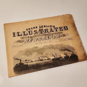 Frank Leslie&#39;s illustrated Newspaper June 11 1864 1960s reissue 16 pages antique newspaper reprint vintage paper art supplies paper ephemera